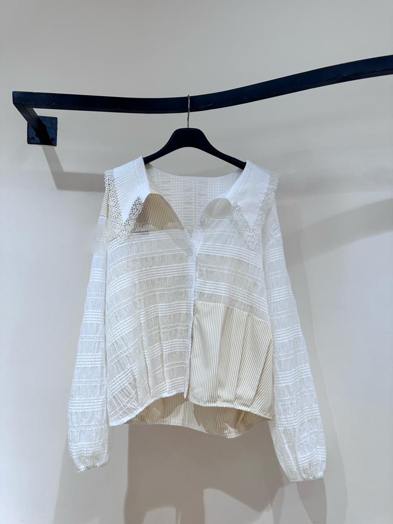 230856 - Patchwork Shirt Top (10% Off)
