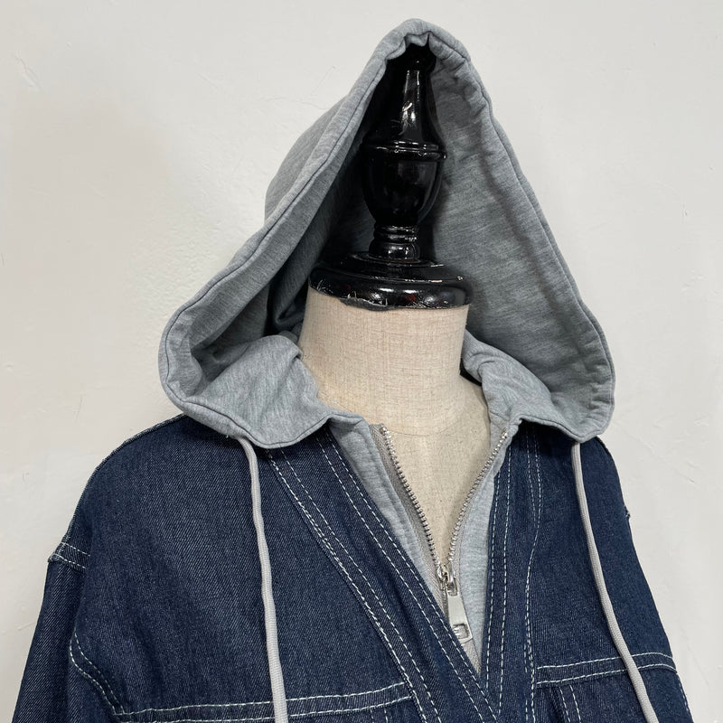 231090 - Hooded Denim Dress(📣 New Item 📣)