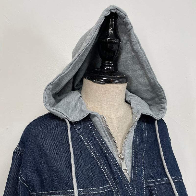 231090 - Hooded Denim Dress(📣 New Item 📣)