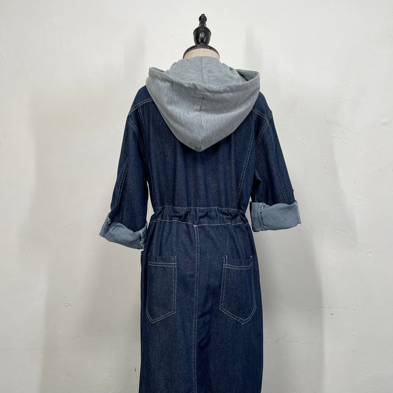 231090 - Hooded Denim Dress(📣 New Item 📣)