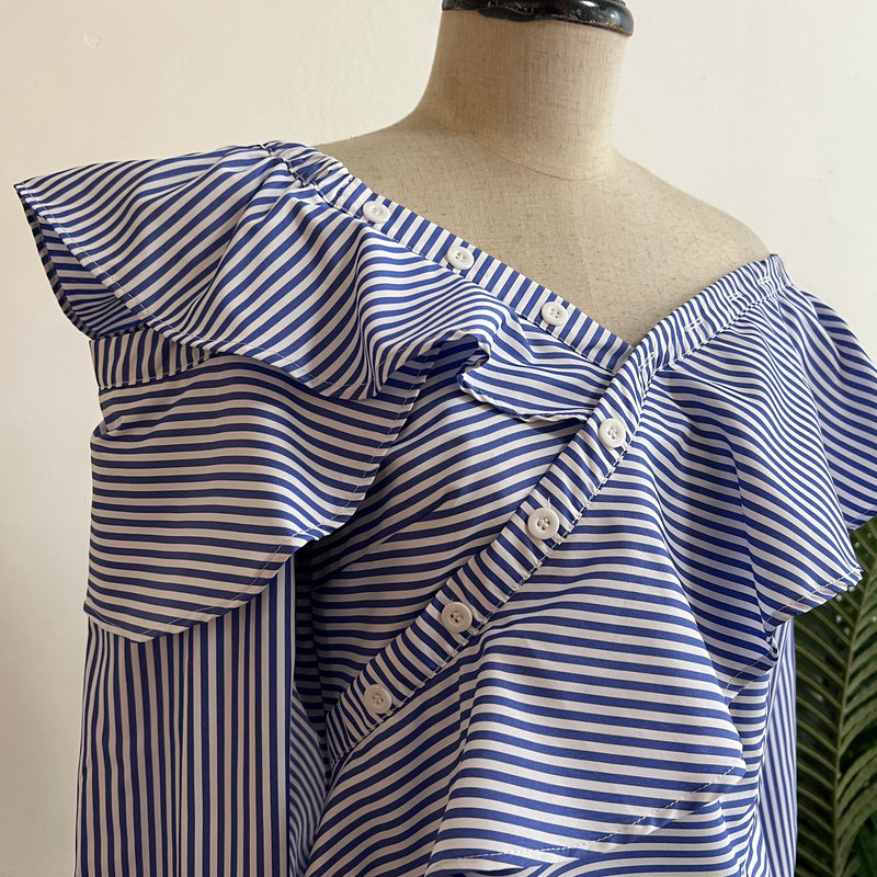 241285 -Striped Ruffle Top