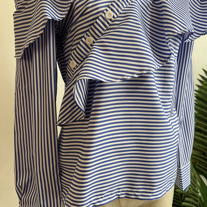 241285 -Striped Ruffle Top