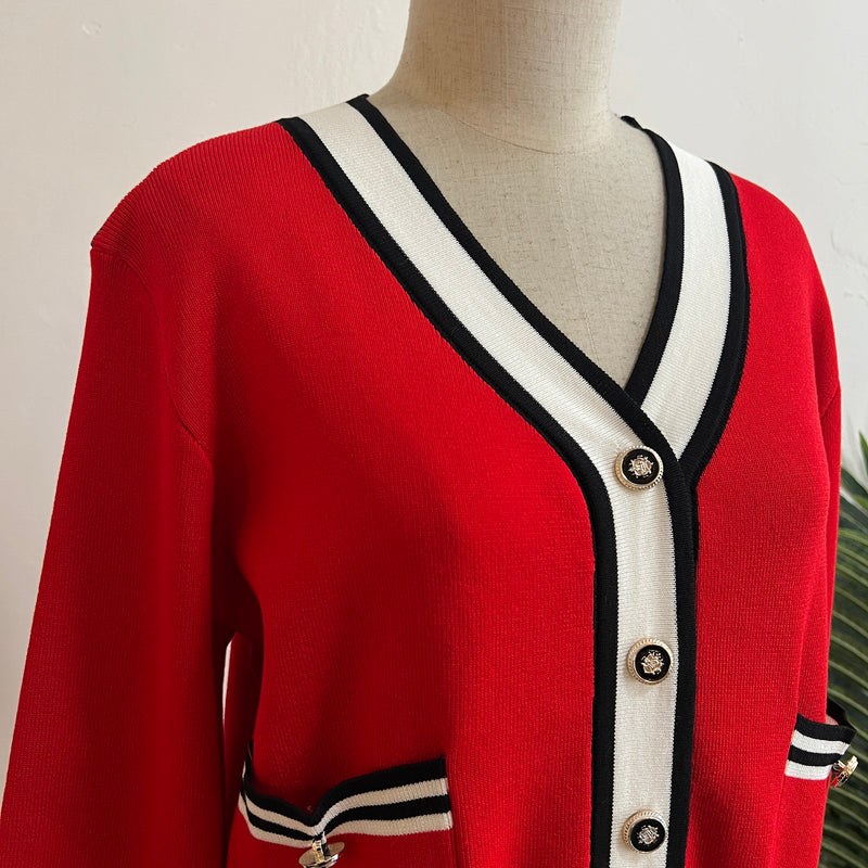 241311 -Trim Knitting Cardigan