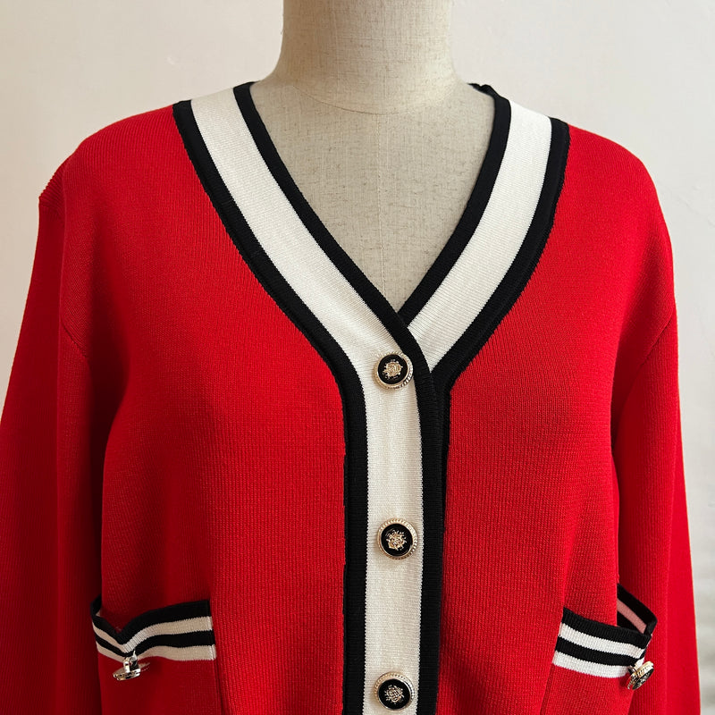 241311 -Trim Knitting Cardigan