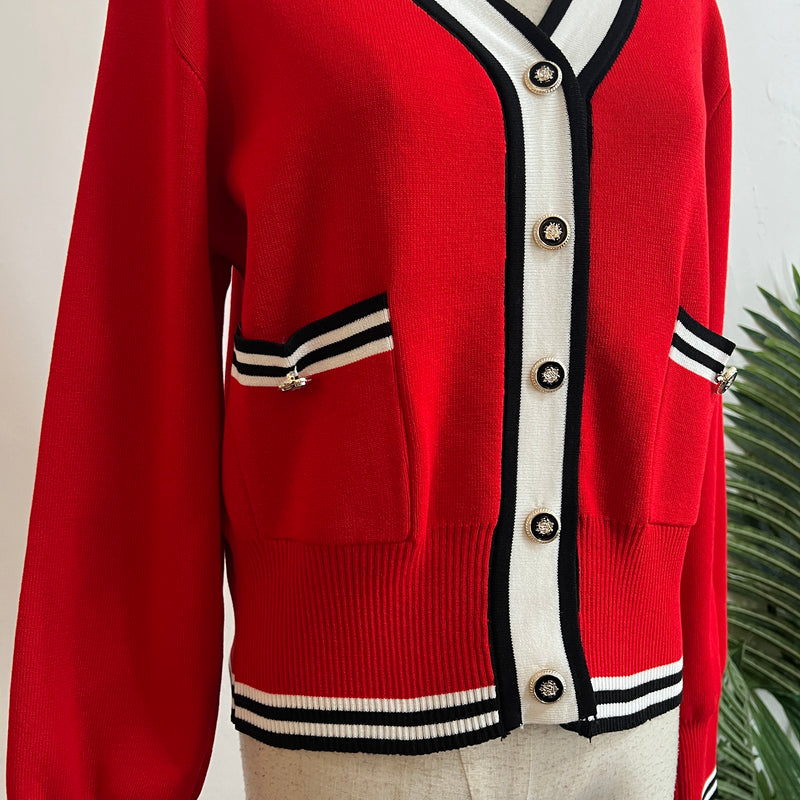 241311 -Trim Knitting Cardigan