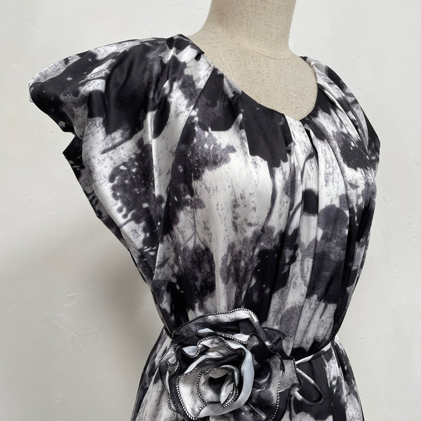 230465 - Ink Print Silky Dress (40% Off)