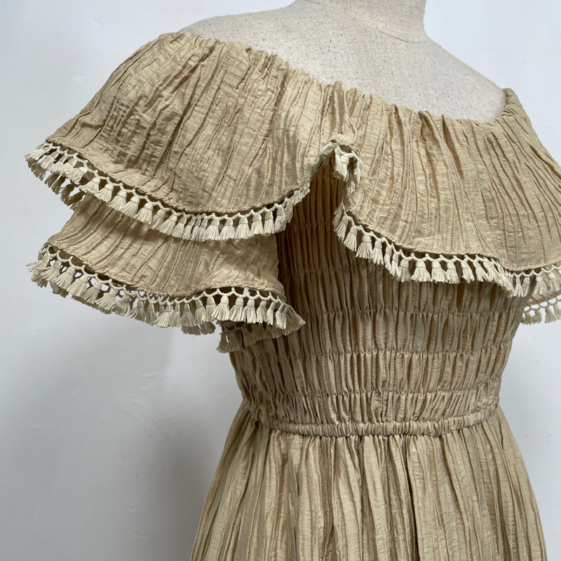 230474 - Crinkle Off Shoulder Dress (Best Price)