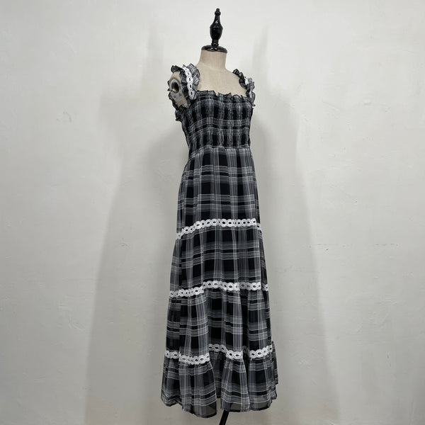 230617 - Checkered Suspender Dress (30% Off)
