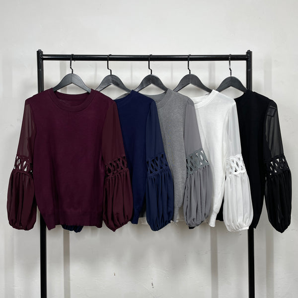 230837 - Chiffon Knitting Top(🛍 Limited 🛍)