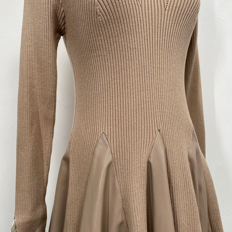 230842 - Knitting PU Dress(🛍 Limited 🛍)