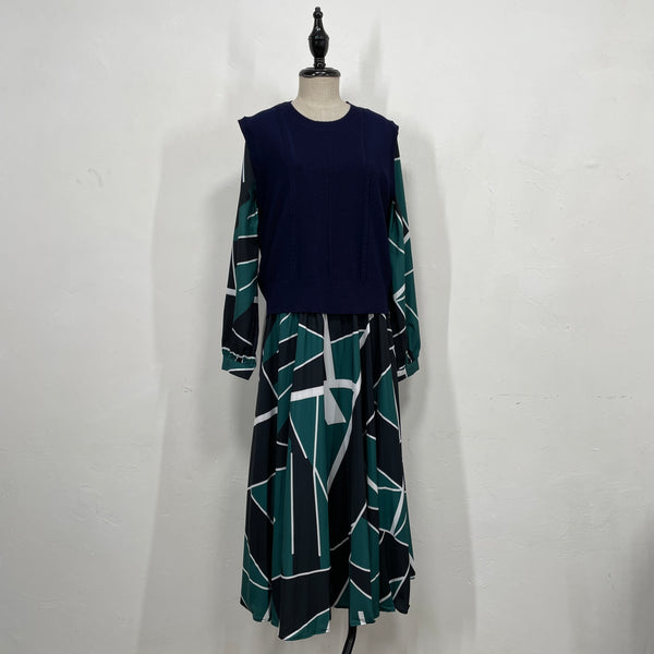 230870 - Green Pattern Dress Set(📣 New Item 📣)