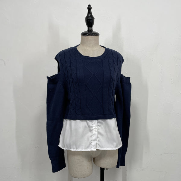 230892 - Cold Shoulder Knitting Top(📣 New Item 📣)