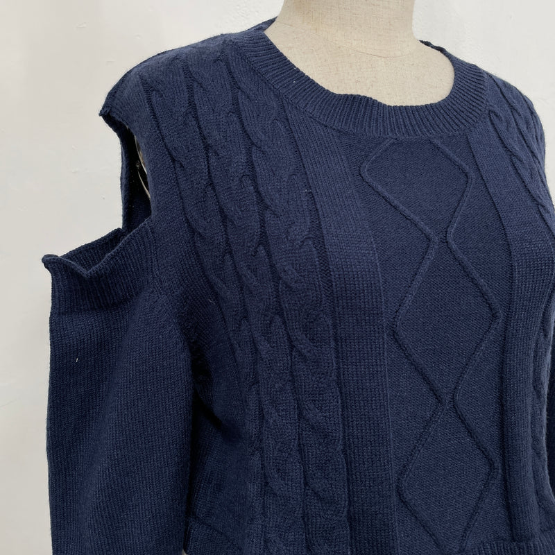 230892 - Cold Shoulder Knitting Top (10% Off)
