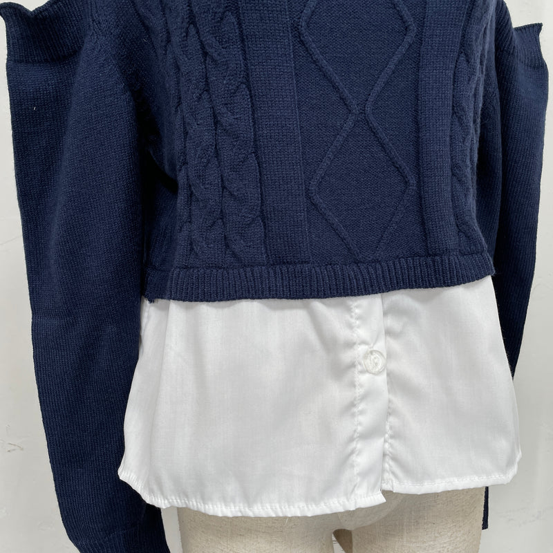 230892 - Cold Shoulder Knitting Top (10% Off)