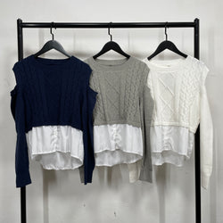 230892 - Cold Shoulder Knitting Top (10% Off)