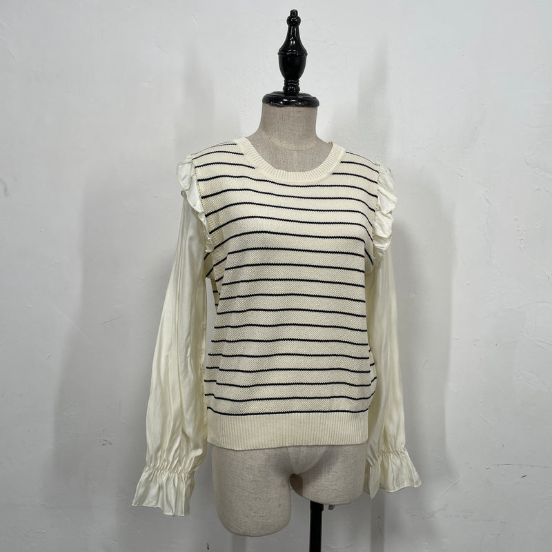 230912 - Striped Ruffle Top (10% Off)