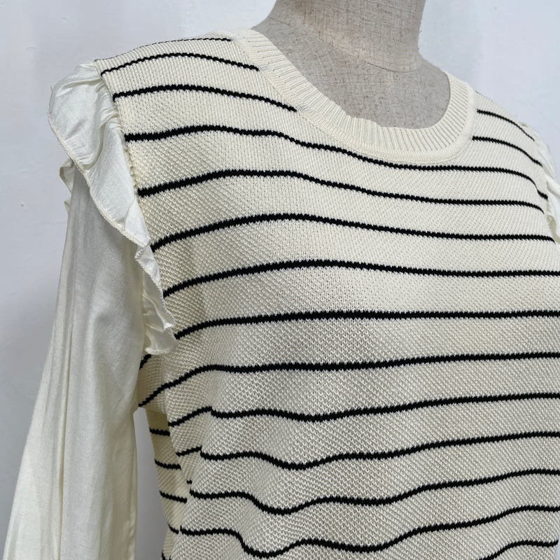 230912 - Striped Ruffle Top (10% Off)
