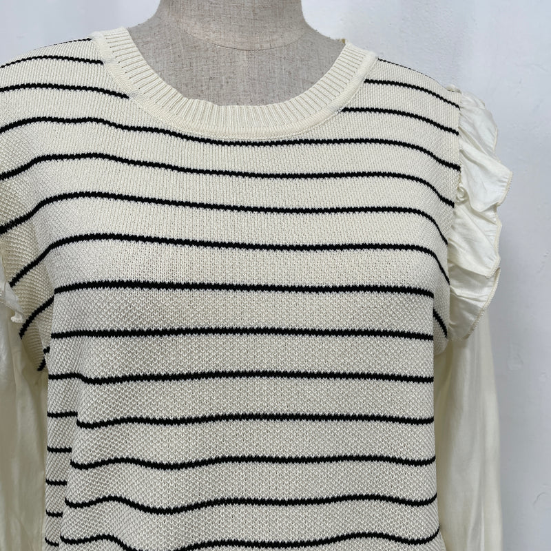 230912 - Striped Ruffle Top (10% Off)