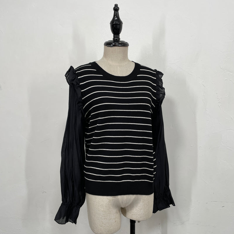 230912 - Striped Ruffle Top (10% Off)