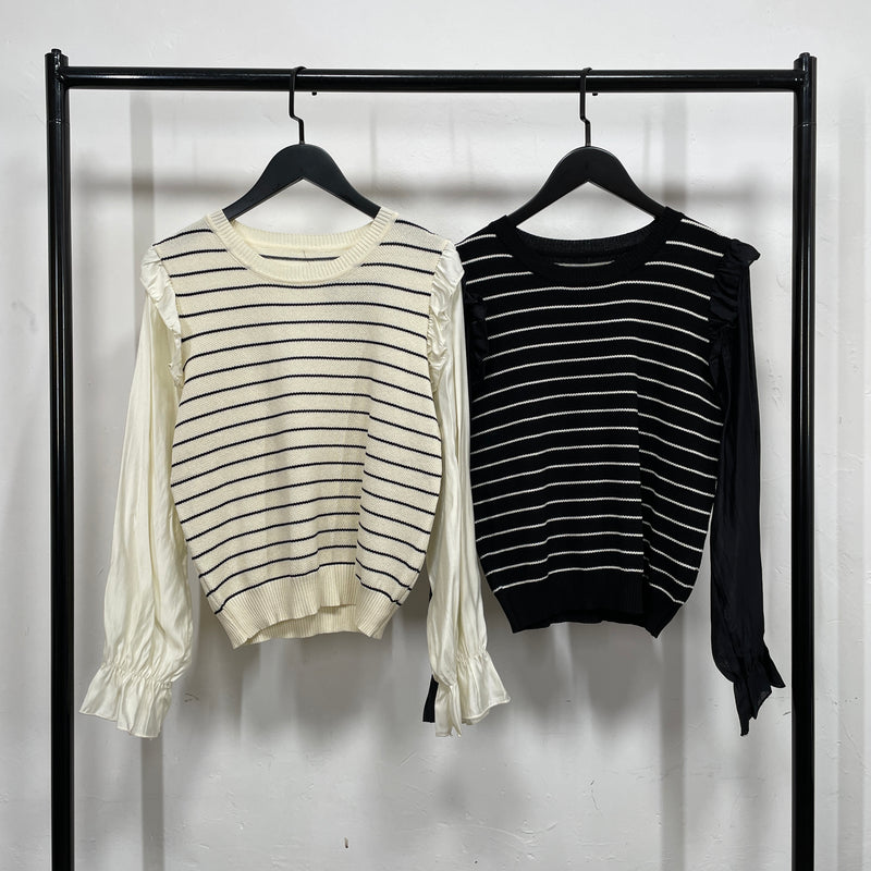 230912 - Striped Ruffle Top (10% Off)