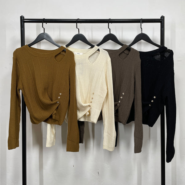 230901 - Design Collar Knitting Top(📣 New Item 📣)