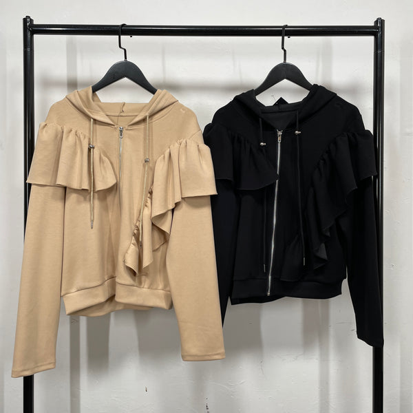 230879 - Ruffle Hoodie Jacket(📣 New Item 📣)