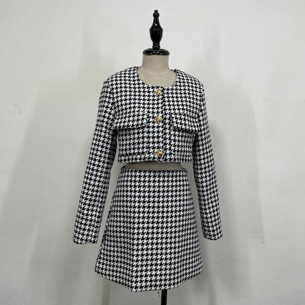 230928 - Houndstooth Skirt Set(📣 New Item 📣)