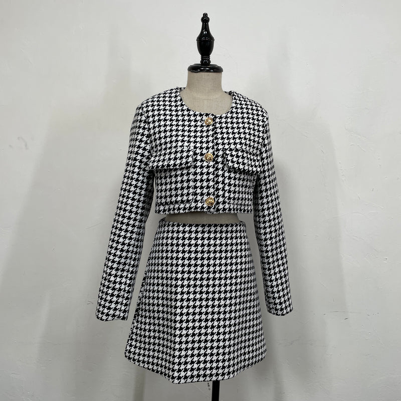 230928 - Houndstooth Skirt Set(📣 New Item 📣)