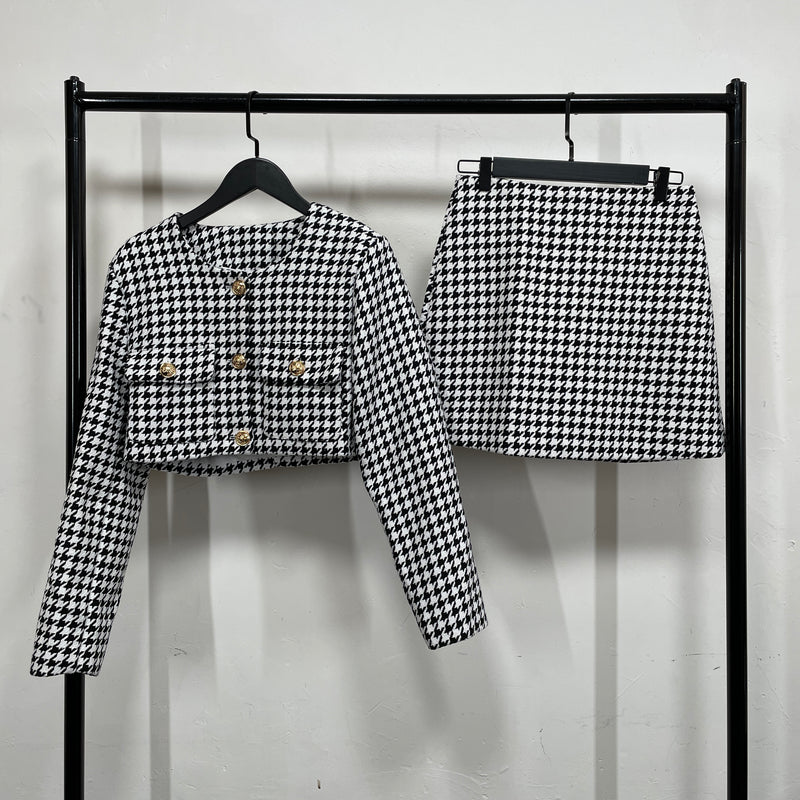 230928 - Houndstooth Skirt Set(📣 New Item 📣)