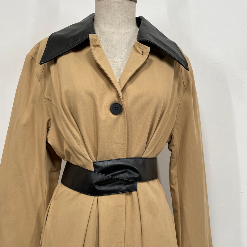 230967 - PU Trim Twill Jacket (20% Off)