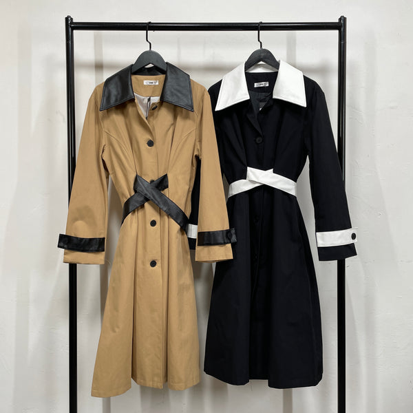 230967 - PU Trim Twill Jacket (20% Off)