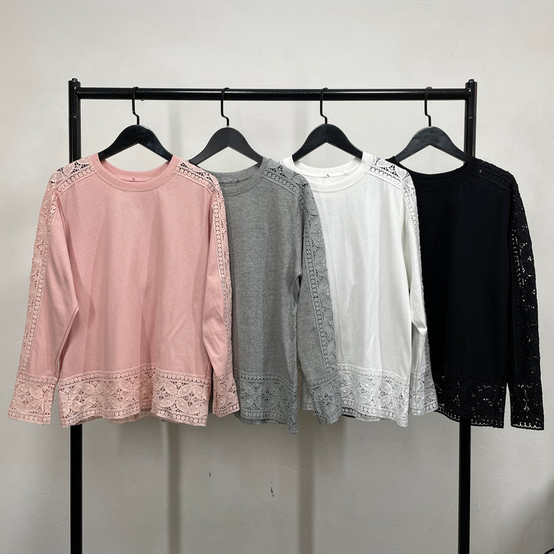230982 - Lace Trim Cotton Top (10% Off)
