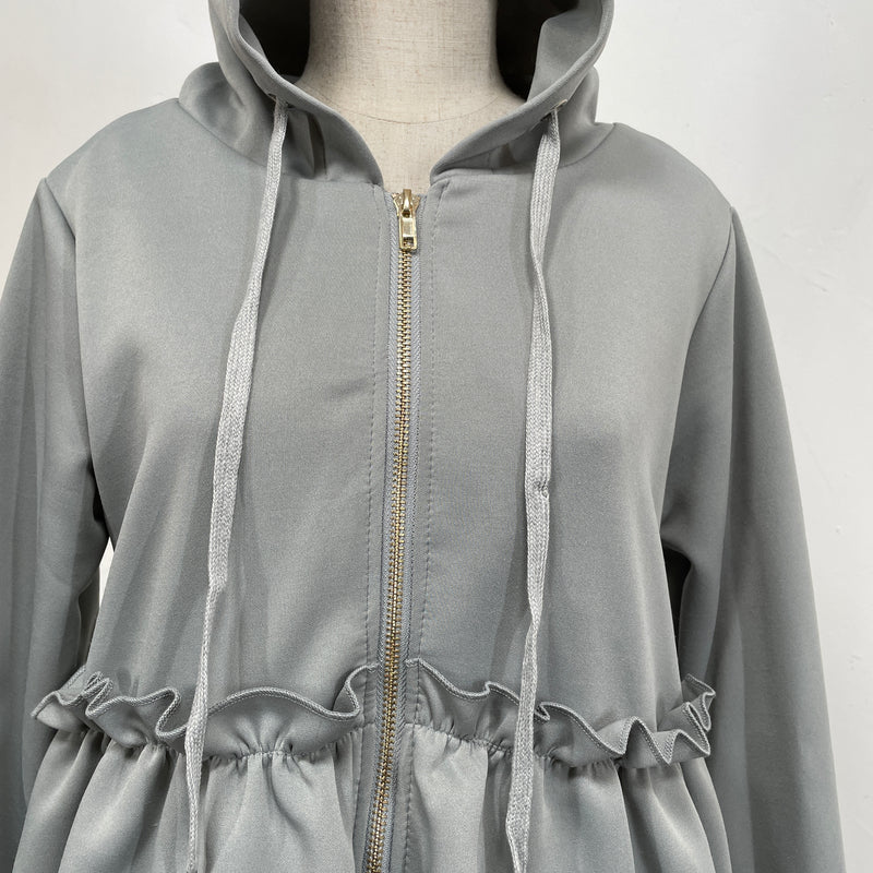 230983 - Ruffle Bottom Hood Jacket (❤️ Hot Item ❤️)