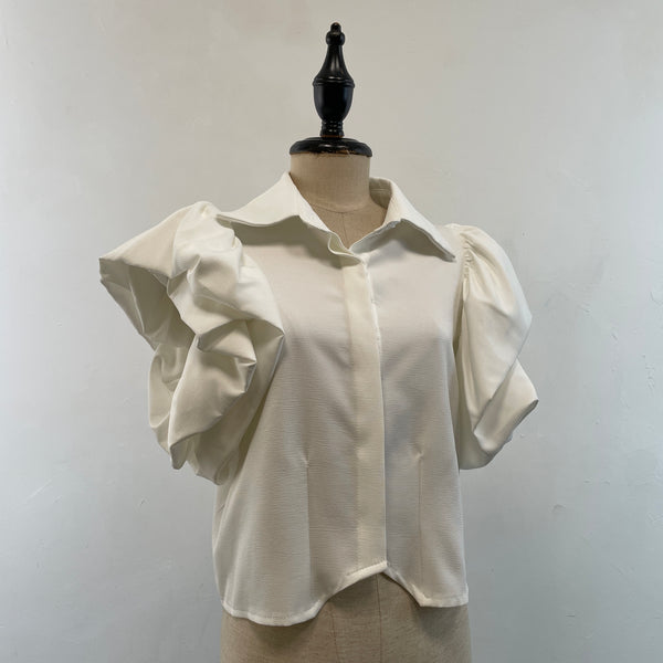 220289 - Puffy Sleeves Shirt Top