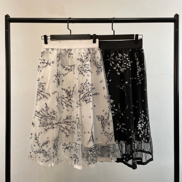 220458 - Floral Gauze Skirt