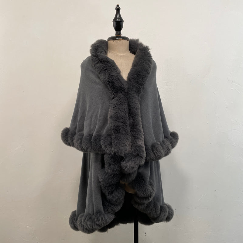 221649 - Faux Fur Trim Cloak (⌛️ Pre Order ⌛️)