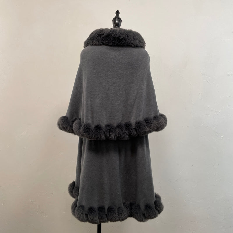 221649 - Faux Fur Trim Cloak (⌛️ Pre Order ⌛️)