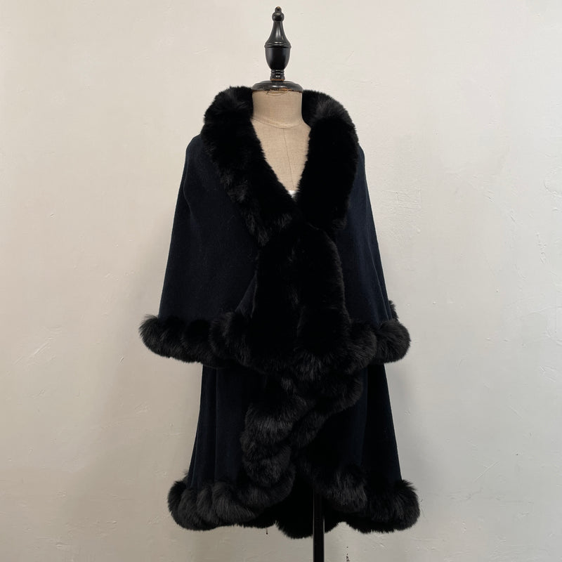 221649 - Faux Fur Trim Cloak (⌛️ Pre Order ⌛️)