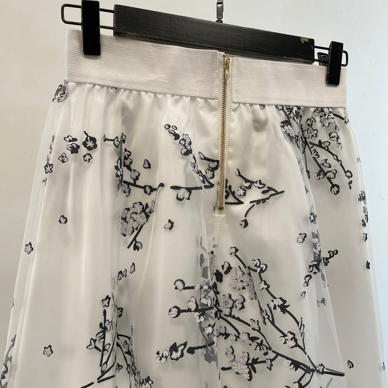 220458 - Floral Gauze Skirt